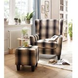 Home affaire fauteuil »Chilly« (Set, 2-tlg., bestehend aus Sessel und Hocker)