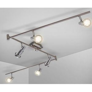 B.K.Licht Plafondspotje BK_DS1207 LED plafondlamp, L: 1,8m, 6x zwenkbare LED spots, metaal (1 stuk)