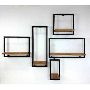 Kastonderdelen - Zwart/Naturel - 70 cm Breedte - 20 cm Diepte