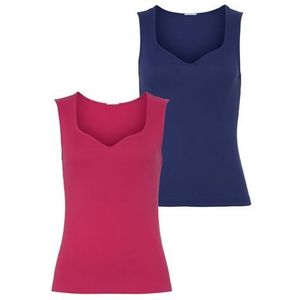 Vivance Shirttop met hartvormig decolleté (Set van 2)