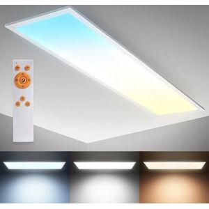 B.K.Licht Led-plafondlamp BK_DP1326 LED paneelplafondlamp, 1 meter, dimbaar, CCT, 24W (1 stuk)