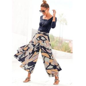 Lascana Broekrok met grafische all-over print, culotte stijl, extra wijde pijpen