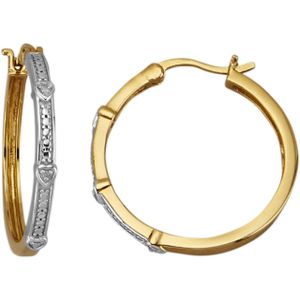 Firetti Paar creolen Sieraad Geschenk zilver 925 Oorsieraden Oorbellen Hartjes Bicolor