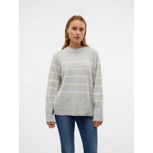 Vero Moda Trui Vmflawless Ls O-neck Pullover Ga No 10320487 Light Grey Mela/w. Birch Dames