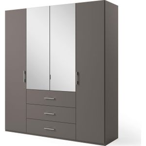 set one by Musterring Draaideurkast Henderson met spiegel en 3 laden, inclusief planken en garderobestangen