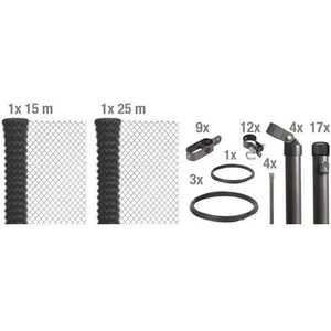 GAH Alberts Draadgaasafrastering Hoogte: 80 - 200 cm, totale lengte: 15 - 100 m, voor plaatsing in beton (set)