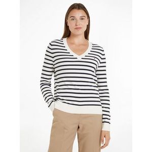 Tommy Hilfiger Trui met V-hals met v-hals, geborduurd tommy hilfiger logo-vlag