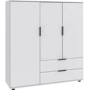 Wimex Waskast Easy Plus kledingkast garderobe 2 lades, 81 of 130 cm breed in verschillende kleuren, moderne look met zwarte metalen handgrepen