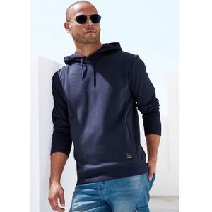 John Devin Hoodie Langarm, sweatshirt met ronde hals en capuchon, katoenmix