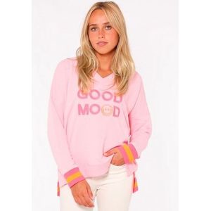 Zwillingsherz Sweatshirt DANA met v-hals, print aan de voorkant, mullet fit, neon kleur