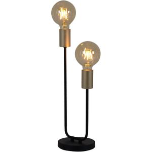 Modo - Tafellamp - Zwart - Goud - IJzer - Kunststof - E27 Fitting