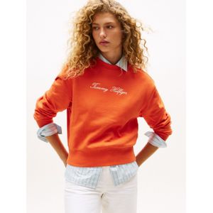 Tommy Hilfiger - Script Logo - Pullover - Brillant Orange - Sweatstof