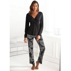 Vivance Dreams Pyjama zwart-wit paisleydessin (2-delig, 1 stuk)