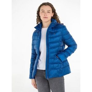 Tommy Hilfiger Gewatteerde jas MW PADDED GLOBAL STRIPE JACKET met logo op de achterkant van de opstaande kraag, afneembare capuchon, waterafstotend