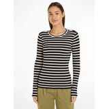 Tommy Hilfiger Shirt met lange mouwen SLIM 5X2 RIB STRIPE C-NK LS