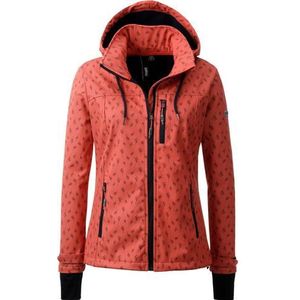 LPO Softshell-jack SHELBY PEAK VI Women licht softshell-jack met all-over-print en afneembare capuchon