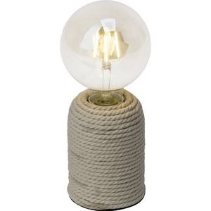 Brilliant Leuchten Tafellamp Cardu 11,5 cm hoogte, 8,5 cm diameter, e27, beton/touw, naturel (1 stuk)