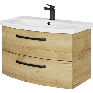 Saphir Wastafelonderkast Serie 4010 Keramik-Waschtisch mit Unterschrank, 84 cm breit