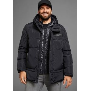 Bruno Banani Winterjack warm materiaal, hoge kraag, verstelbare capuchon