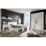 Home affaire slaapkamerserie California klein, bed 140 cm, 1 nachtkastje en 3-deurs kledingkast (set, 3 stuks)