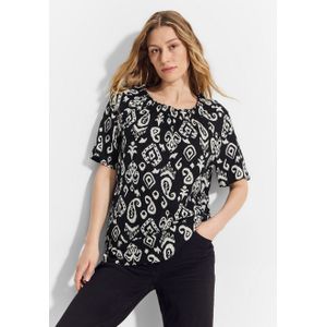 Cecil Blouse met carmenhals met een ornamentmotief