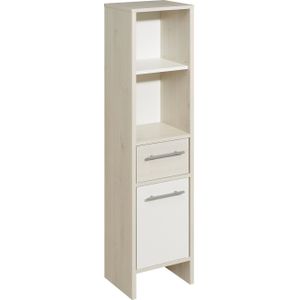 Ida - Badkamermeubel - Licht Grenen - Glans Wit - Aluminium Grepen