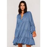 Apricot mini-jurk Light Denim Babydoll Dress Met plooistelling