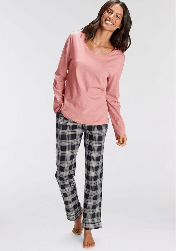 H.I.S Pyjama met geruite pyjamabroek (2-delig, 1 stuk)