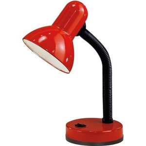 EGLO Tafellamp Basic rood / ø12,5 x h30 cm / excl. 1x e27 (elk max. 40 w) / tuimelschakelaar - draaibaar - flexibele hals - bureaulamp - tafellamp - bureaulamp - lamp - kantoor - bureaulamp