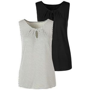 Vivance Shirttop met een cut-out en fijne plooi voor (Set van 2)