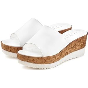 Lascana Slippers Mule, sandaal, open schoen van leer met sleehak