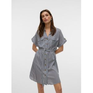 Vero Moda Midi-jurk VMBUMPY SS SHORT SHIRT DRESS WVN GA NOOS