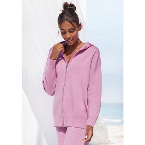 Elbsand Vest -lounge jas van hoogwaardige brei en geborduurd logo, loungewear