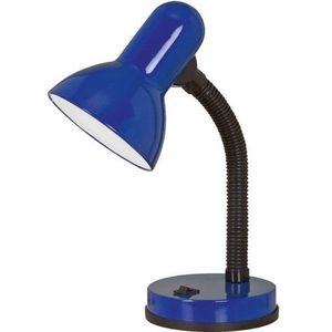 EGLO Tafellamp Basic blauw / ø12,5 x h30 cm / excl. 1x e27 (elk max. 40 w) / tuimelschakelaar - draaibaar - flexibele hals - bureaulamp - tafellamp - bureaulamp - lamp - kantoor - bureaulamp