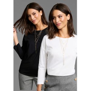 Laura Scott Shirt met 3/4 mouwen met casual pasvorm (2 stuks)