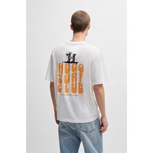 OTTO HUGO Blue T-shirt Nodiwop met grote rugprint