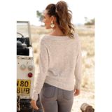 Lascana Gebreide trui met u-vormige hals en knoopdetails, casual-chic