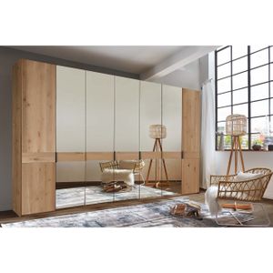 Kledingkast - Parsol-brons Spiegelglas - Bianco-imitatie-eiken - Elzen Imitatie
