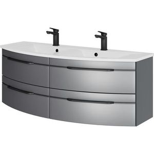 Saphir Wastafelonderkast Serie 7045 Mineralmarmor-Waschtisch und Unterschrank, 131 cm breit