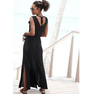 Buffalo Maxi-jurk met sierbandjes en split, zomerjurk, strandjurk