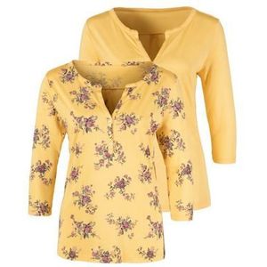 Lascana Shirt met 3/4-mouwen in modieuze blouse-look (Set van 2)