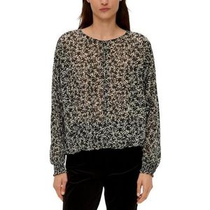 s.Oliver Chiffon blouse met gesmokte afwerking