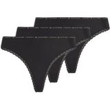 Tommy Hilfiger Underwear Slip 3P THONG met verfijnd kanten randje onder aan de pijpen & tommy hilfiger elastische band (3 stuks, Set van 3)