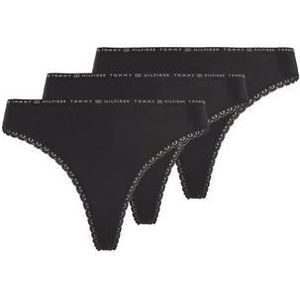 Tommy Hilfiger Underwear Slip 3P THONG met verfijnd kanten randje onder aan de pijpen & tommy hilfiger elastische band (3 stuks, Set van 3)