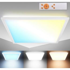 B.K.Licht Led-plafondlamp BK_PL1494 LED plafondlamp, met afstandsbediening, dimbaar, 24W (1 stuk)