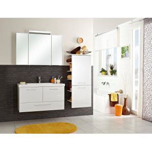 Spiegelkast - Glanzend Wit - Metaal en MDF - Hoogglans Afwerking
