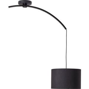 Brilliant Leuchten Hanglamp Daria 115 cm hoogte, ø 40 cm, e27, draaibaar, in te korten, metaal/textiel, zwart (1 stuk)