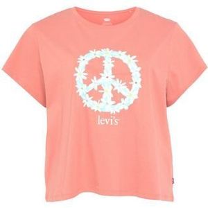 Levi's Plus Shirt met ronde hals PL GRAPHIC AUTHENTIC TEE met geprint peace symbool van bloemen