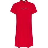 TOMMY JEANS Polojurk TJW ESSENTIAL POLO DRESS met geborduurd tommy jeans logo-opschrift