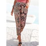 Lascana 7/8-broek met brede boorden en all-over print, jersey broek, elastisch